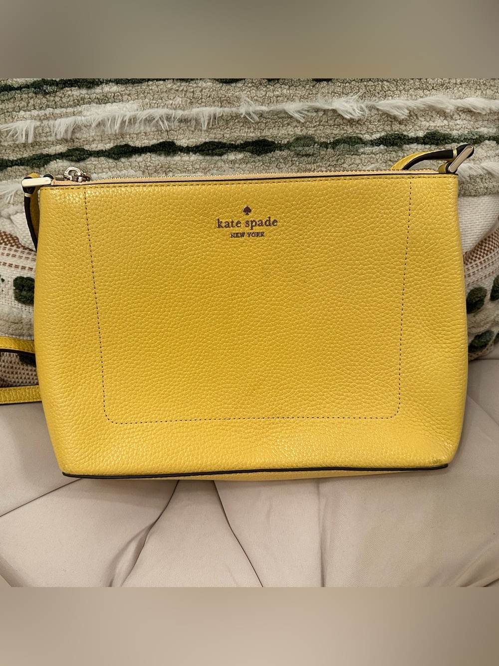kate spade Yellow Pebbled Leather Crossbody Purse